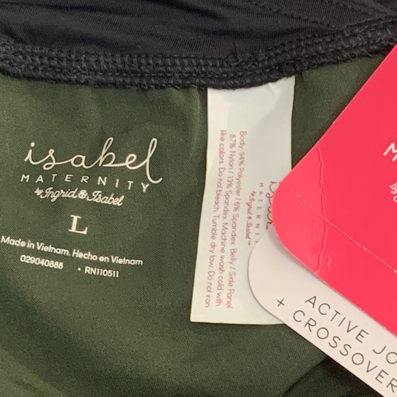 NWT Over Belly Stretch Woven Maternity Jogger Pants/green - by Ingrid & Isabel - Picture 4 of 7